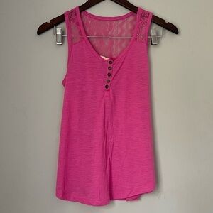 Neon Soul | Pink Carnation Lace Tank | XS